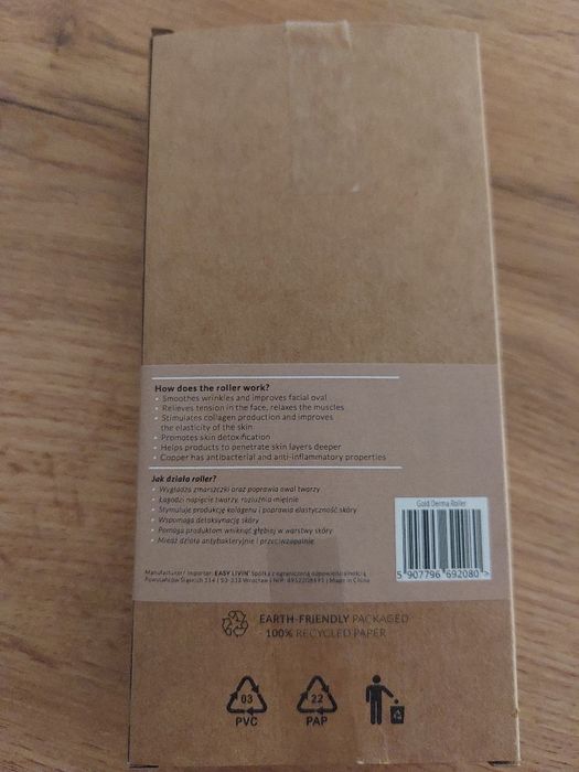 Roller do twarzy Gold dermaroller  miedziany orginalny Easy Livin