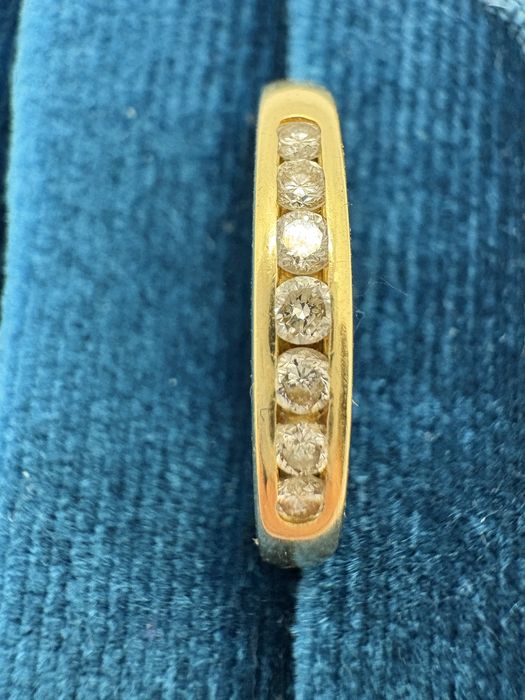 Retro pierścionek obrączka zloto 14 k brylanty 0,25 ct R15 wycena