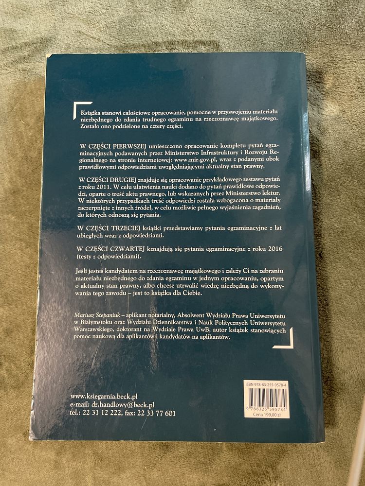 Książka „Rzeczoznawca majątkowy. Testy i pytania …” Stepaniuk