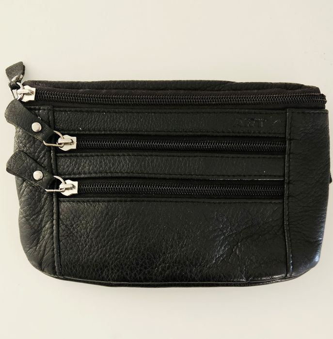 Saszetka nerka ze skóry naturalnej stan igla