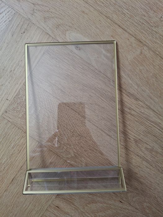 Znaczniki na stoły przezroczyste ze złotą ramką 13 szt