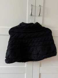 Wełniany czarny szal szalik komin Zara