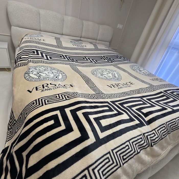 Koc polarowy  200x220 Versace 200x220 beżowy mikrofibra