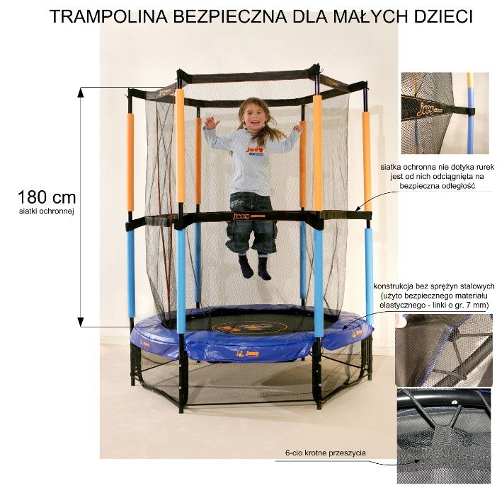 Trampolina HUDORA 140 cm dla dzieci bezpieczna różowa