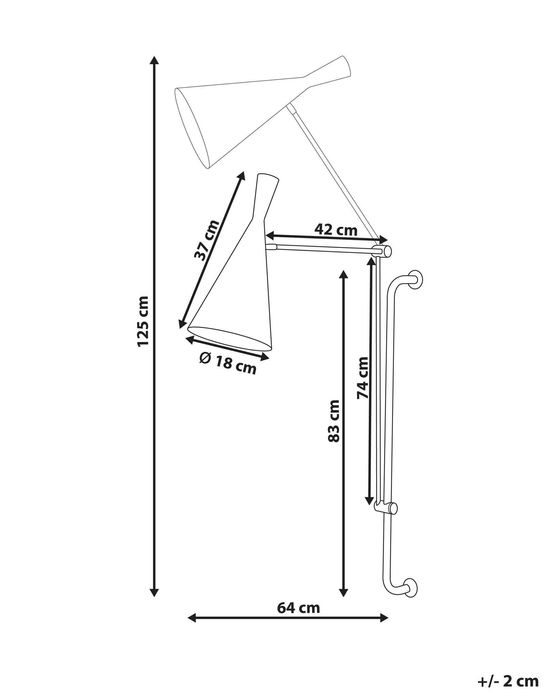 Lampa ścienna regulowana czarna