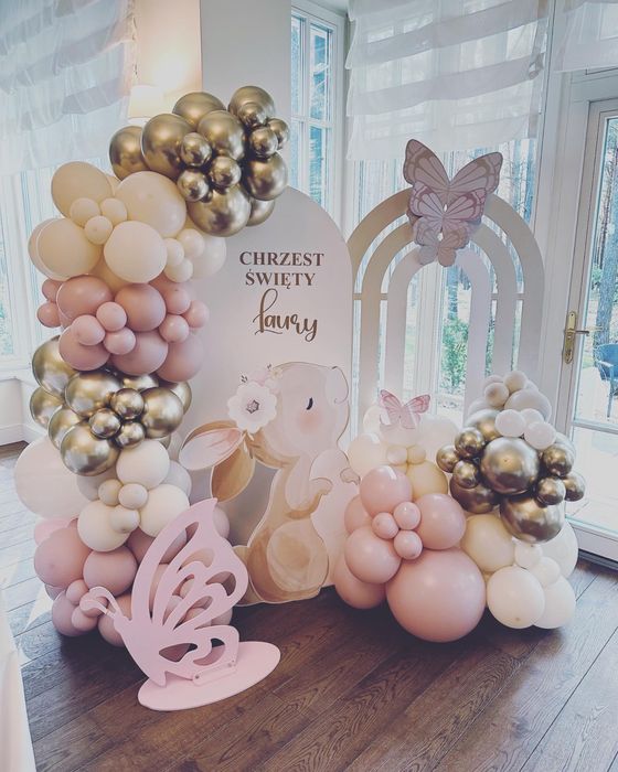 Ścianka balony chrzest Komunia