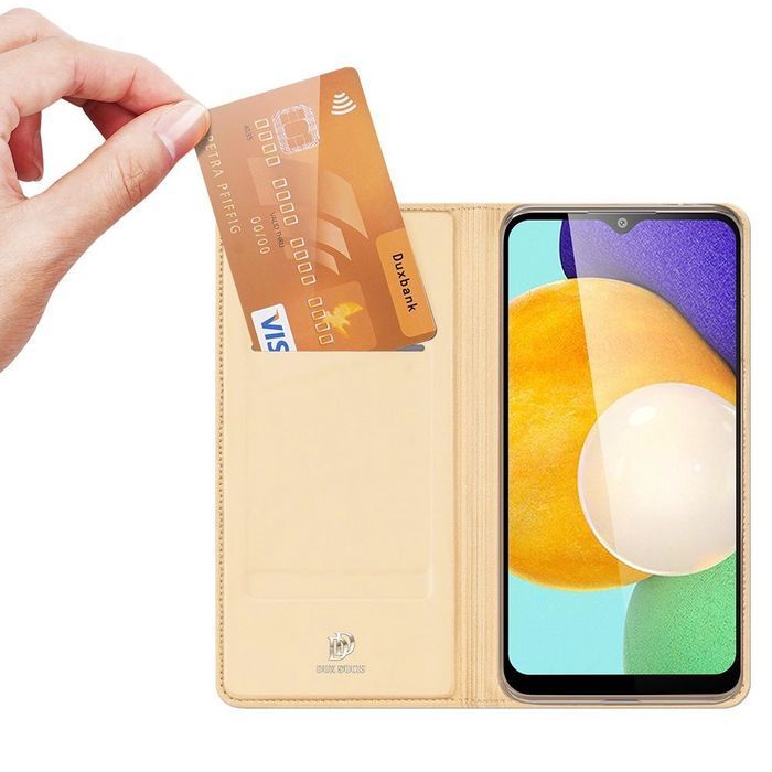Dux Ducis Skin Pro kabura etui z klapką do Samsung Galaxy A03s złoty