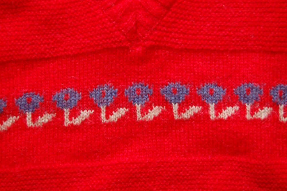 Pulower vintage sweter bezrękawnik damski S/M czerwony moher
