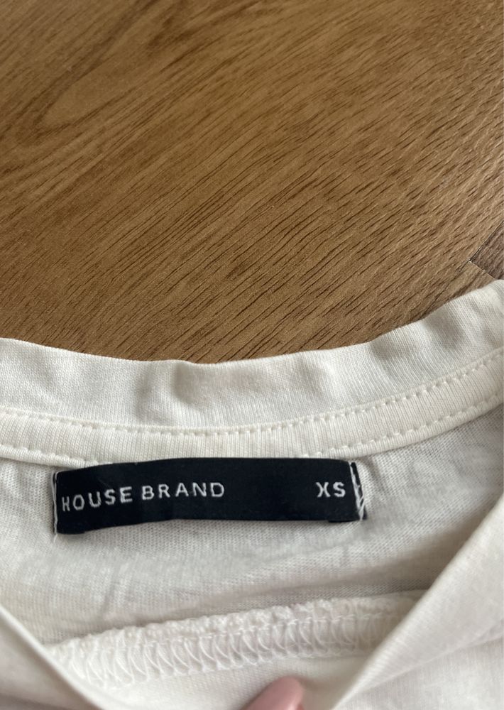 Biały t-shirt, koszulka basic we flamingi, house, xs