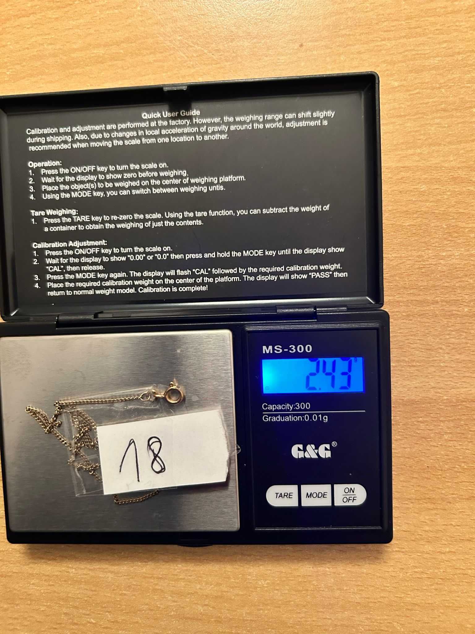 Złoty łańcuszek Pancerka delikatny 333 8k 2.3gr 45cm NIE 585 750