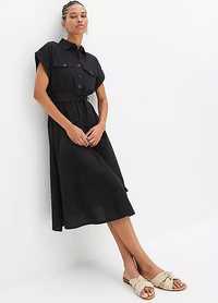 B.P.C sukienka czarna bojówka midi ^46