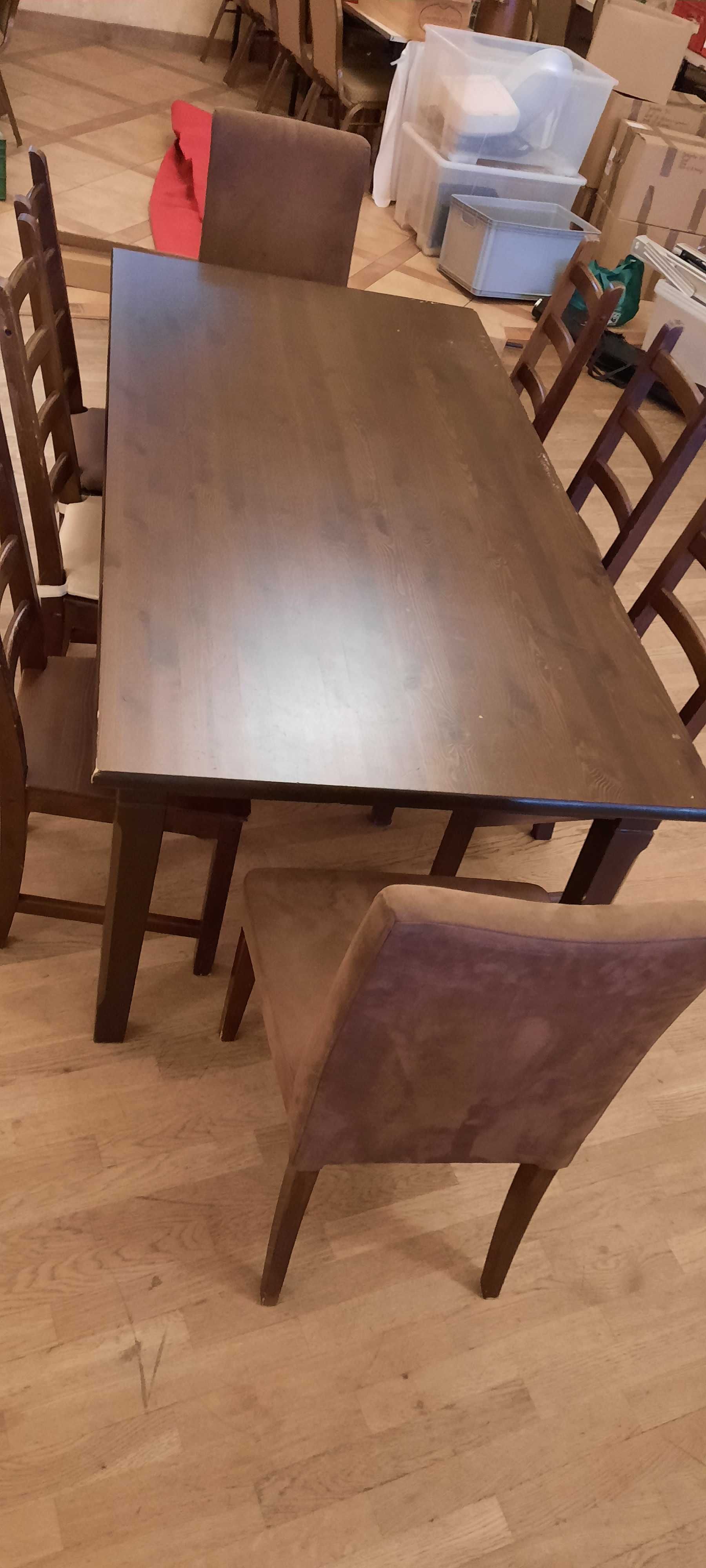 Stół Ikea drewniany sosnowy plus 8 krzeseł