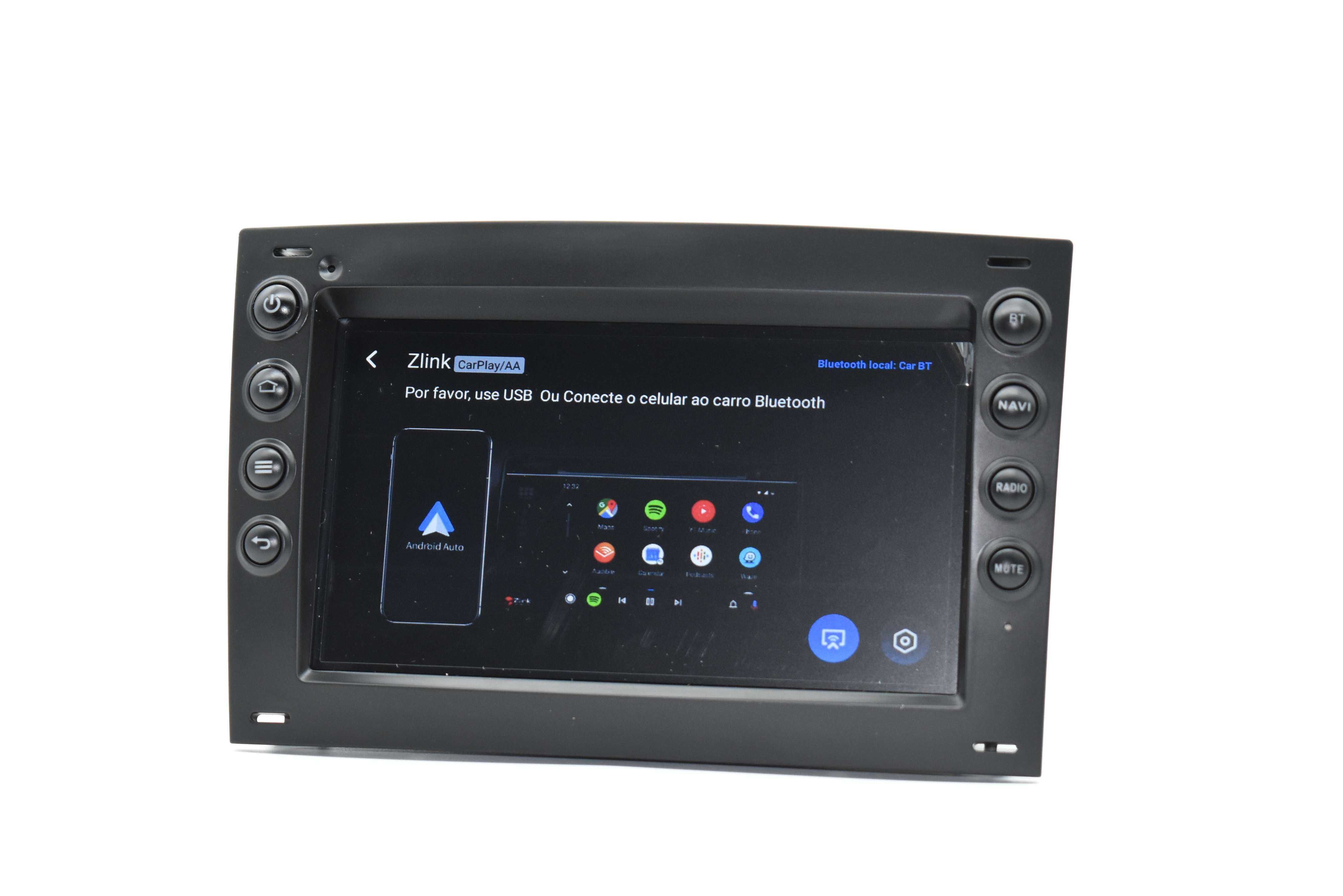 Auto Rádio 2 DIN Android Renault Megane 2 Carplay e Android Auto s fio