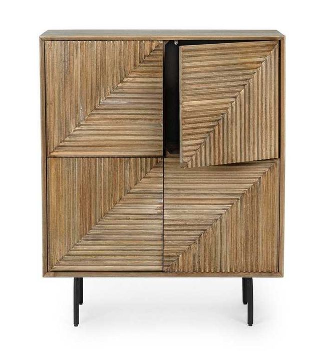 Komoda wysoka z drewna mango Darsey 4-drzwiowa 92x40x110cm Bizzotto