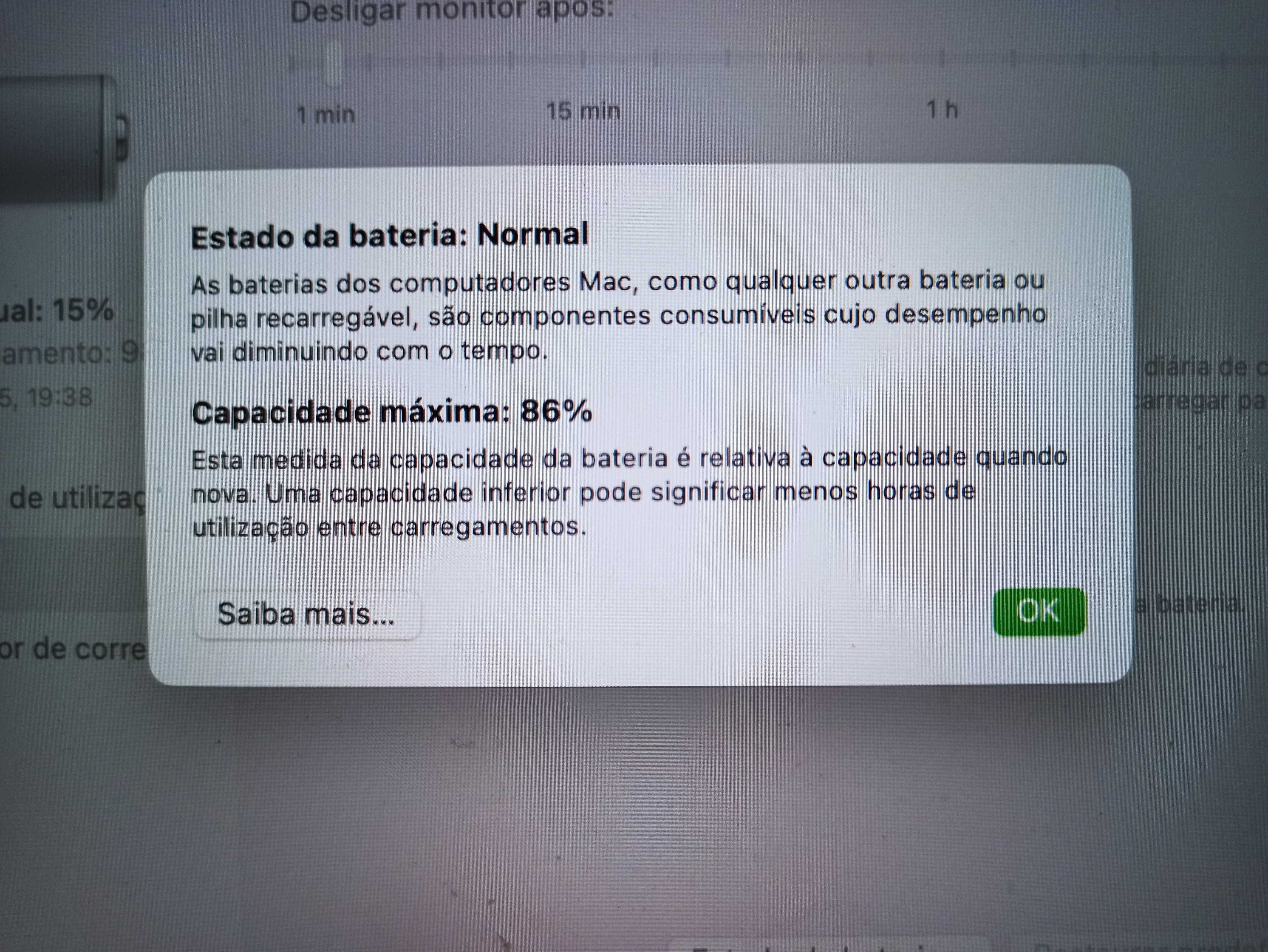 MacBook Air M1 (2020) 8GB/256GB Prateado - Bateria a 86%