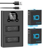 (NOVO) 2x Bateria GoPro 9 10 11 / 12 + Carregador Duplo Probty 1850mAh