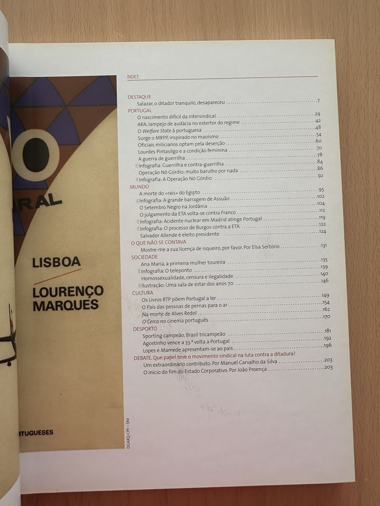 Livro “1970 Marcha Fúnebre” dos anos de Salazar