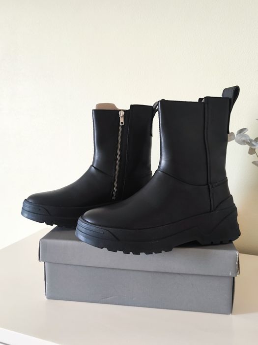 Vagabond зимові черевики челсі на платформі натуральна шкіра хутро