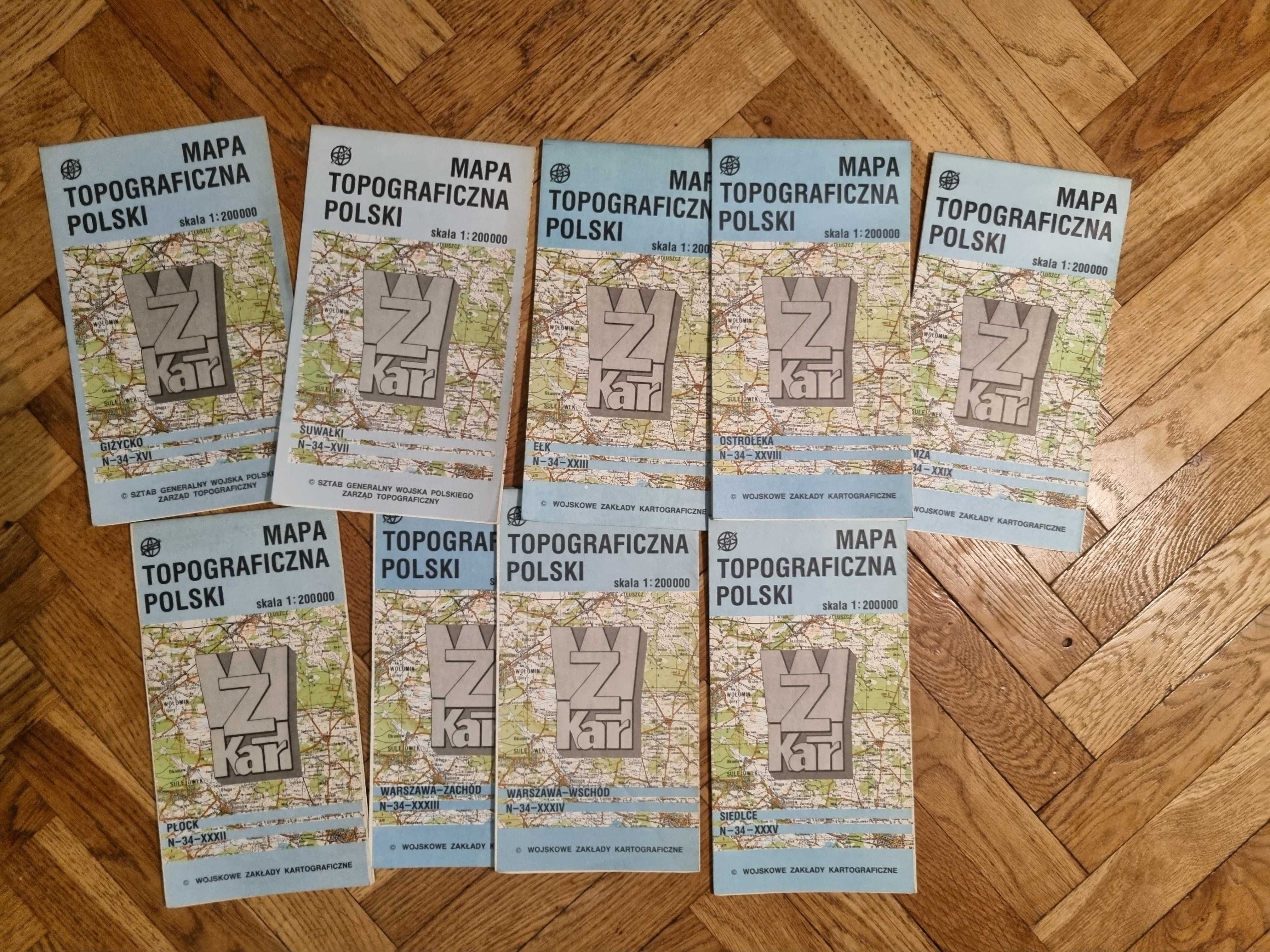 Mapy topograficzne Polski wyd Wojskowe Zakłady Kartograficzne