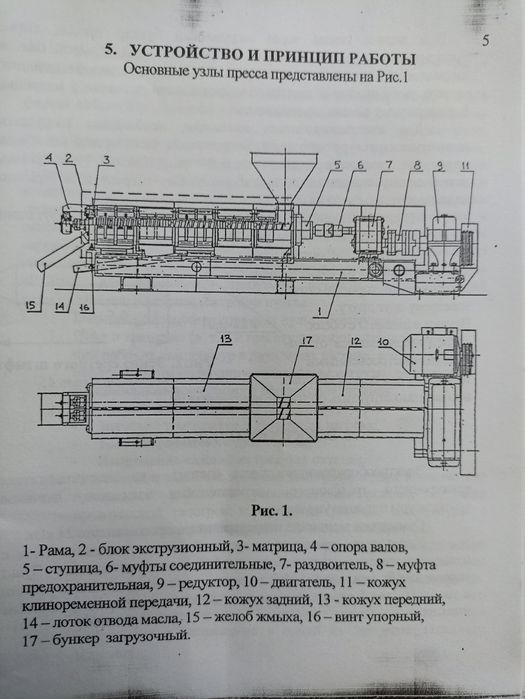 Маслопрес экструдер эк-105/1500