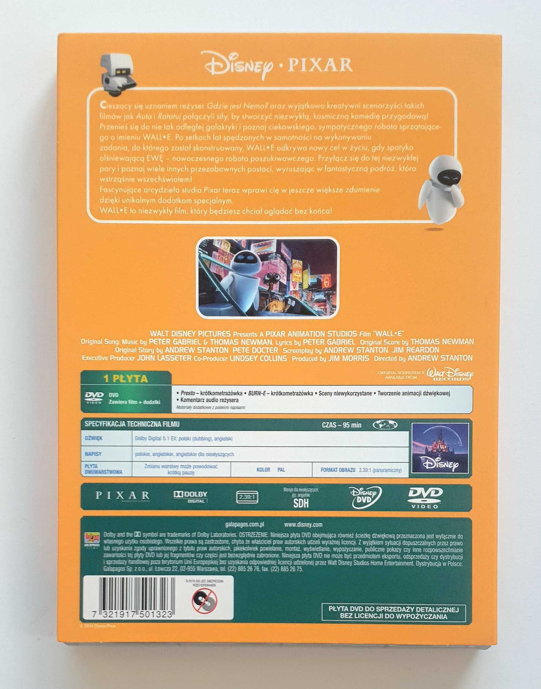 Walle, Wall-E, Disney Pixar, płyta DVD