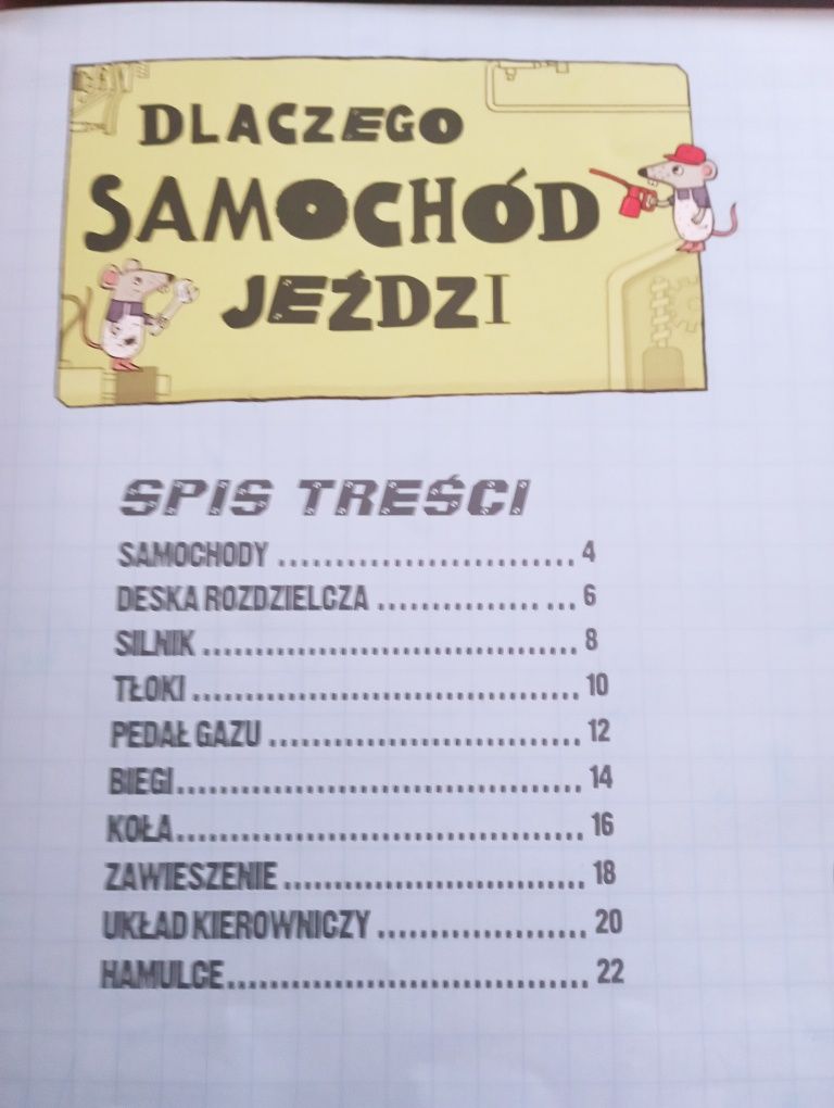 Dlaczego samochód jeździ, książka z elementami do budowy