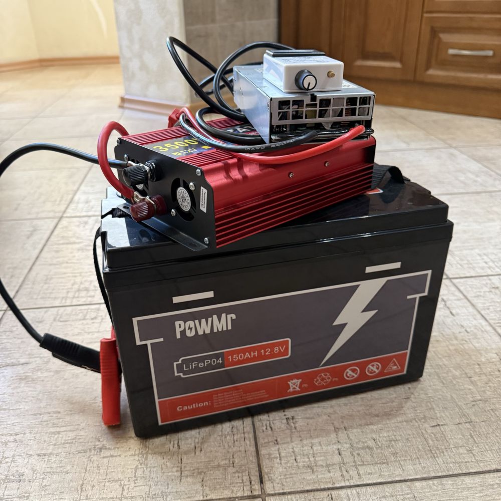 Акумулятор PowMR LiFePo4 150 Аг+зарядка+інвертор 3500 w