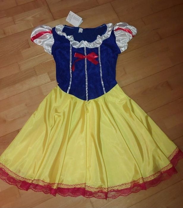 Nowy kostium przebranie królewna Śnieżka r 42 40 L xl bawarka opaska