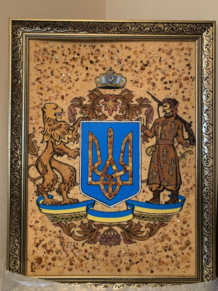 Картина з бурштину Герб України