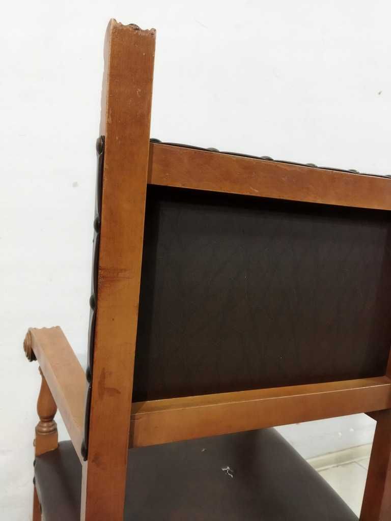 stylowe fotel dębowy tron krzesło