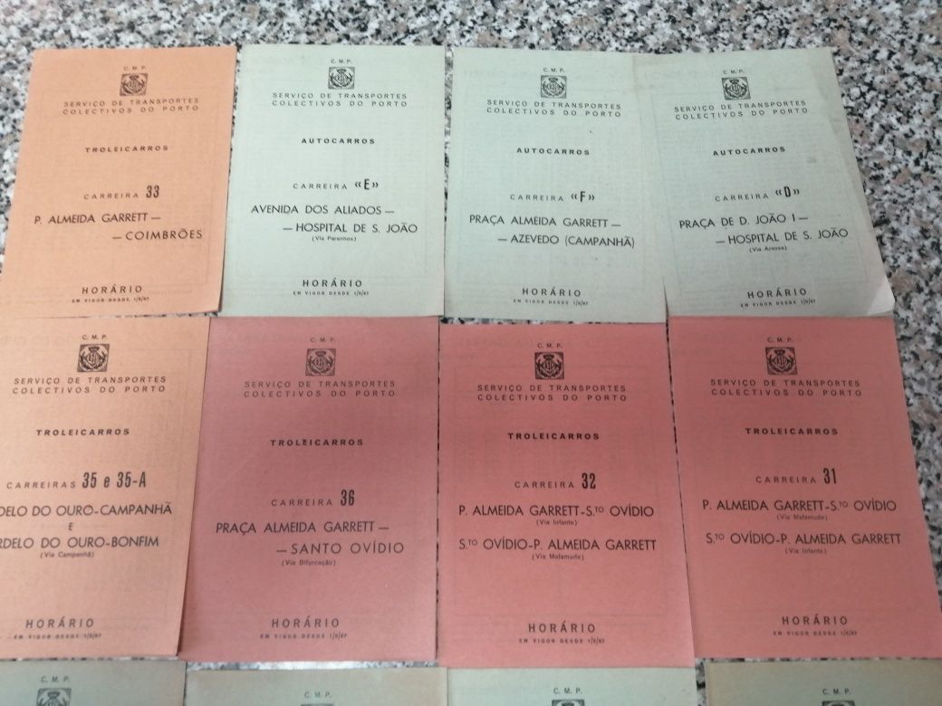 Horários dos autocarros do ano 1967
