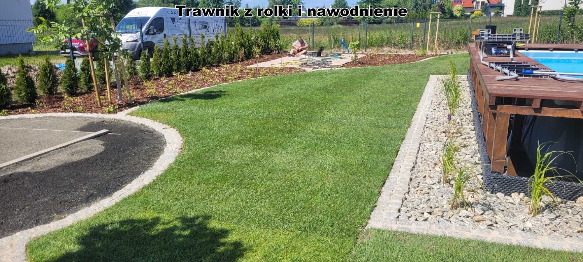 Trawniki z siewu i rolki Systemy nawadniające Glebogryzarka separacyj