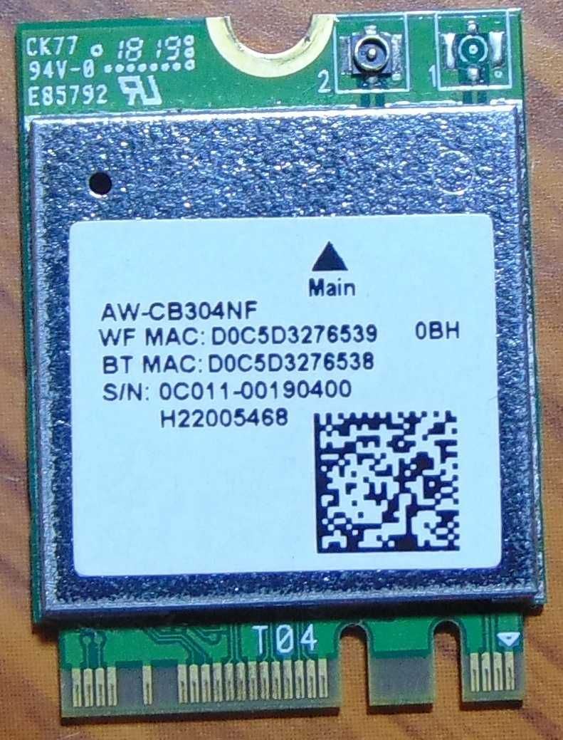 Wi-fi + Bluetooth модуль M.2 Realtek RTL8821CE 2,4 GHz/5GHz