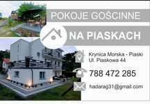 Noclegi Krynica morska -Piaski Piaskowa 44