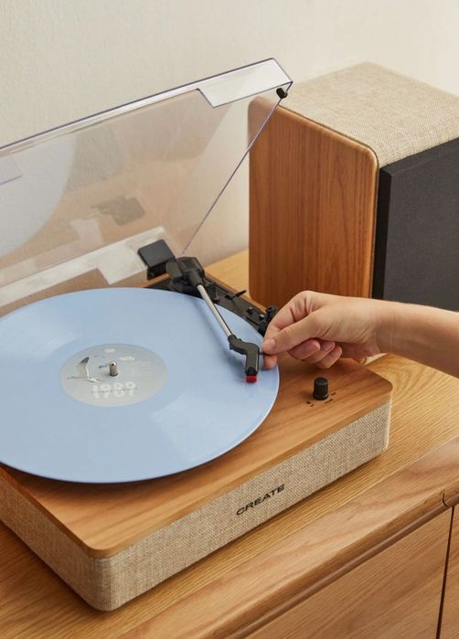 Gramofon z 2 zewnętrznymi głośnikami, Bluetooth + 3 płyty