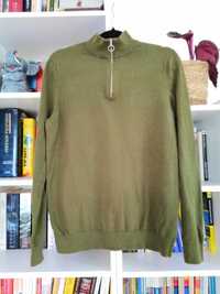 Sweter, new look, M, khaki, zielony, 100% bawełna