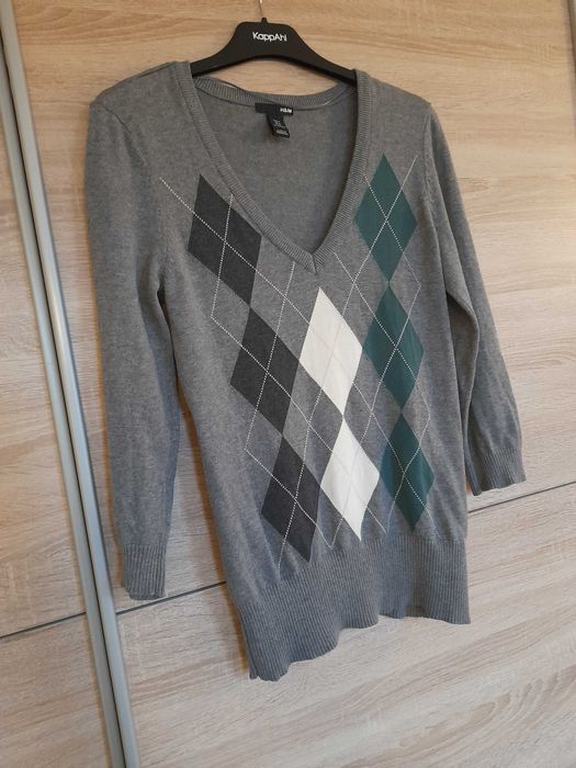 H&M sweter w krate M 36 38 w serek sweterek