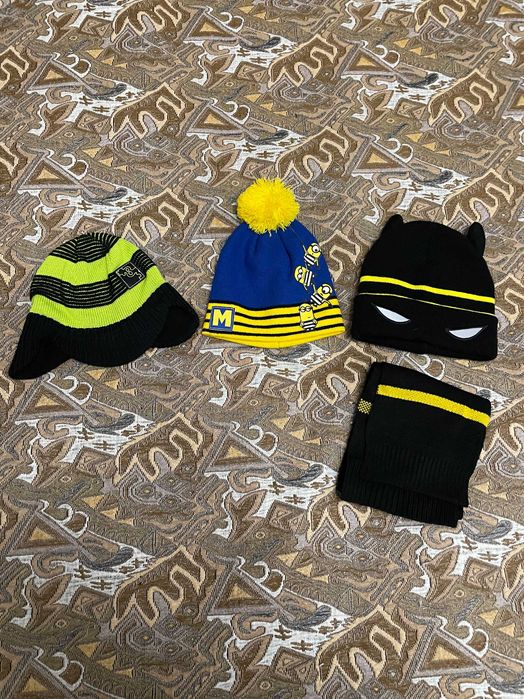 Шапочки вязанные зимние для мальчиков