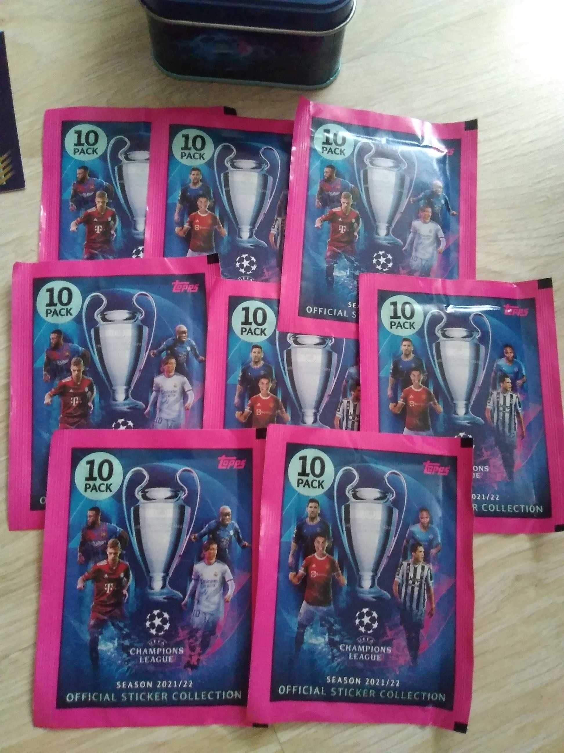 UEFA championa League saszetki z naklejkami Topps