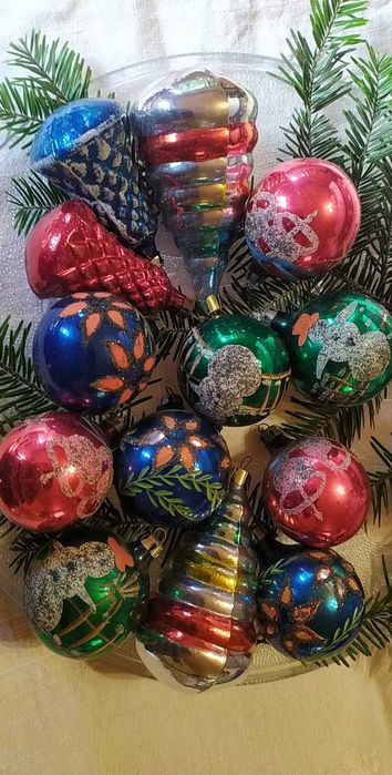 Bombki PRL, stare, szklane bombki, bańki