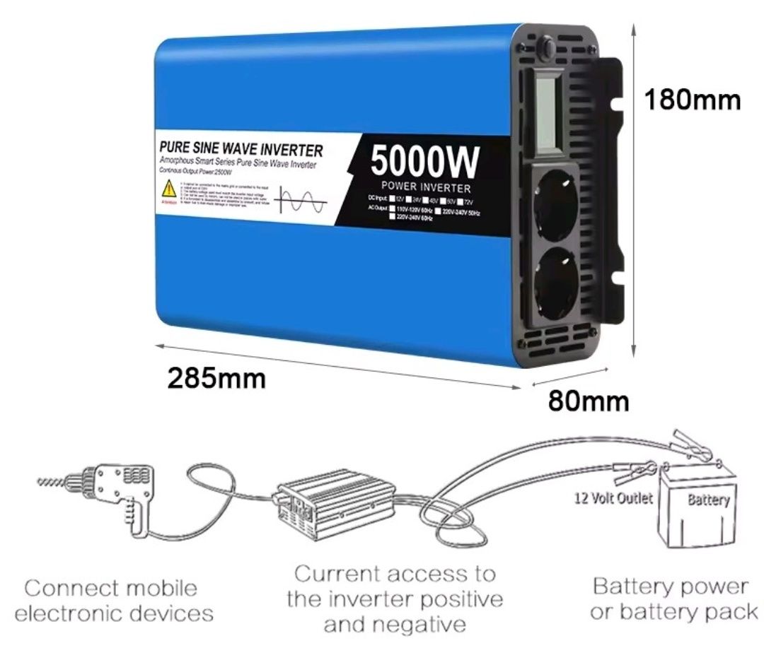 Inversor/transformador Para Camião  24V-220v 5000W