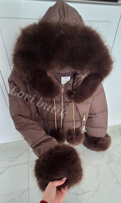 Najnowszy model softy bomberka mega futro obszycie pompony lis jenot