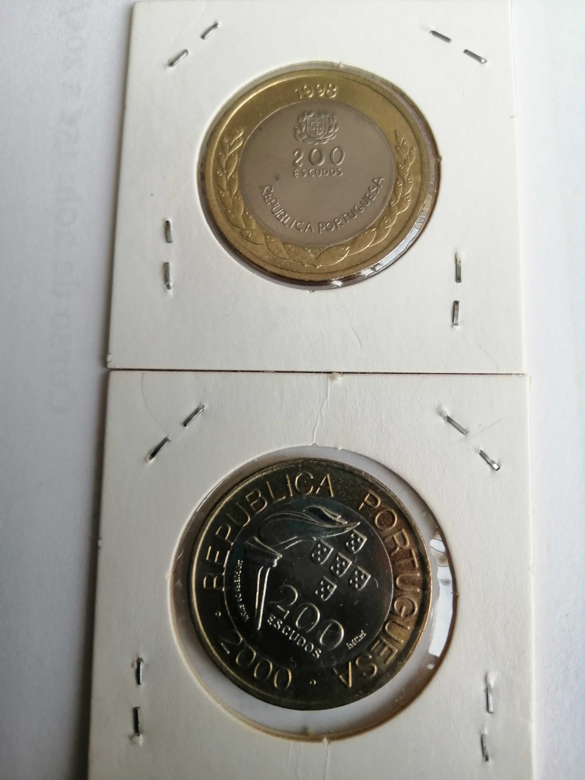 Moedas de 200 escudos comemorativas e belas