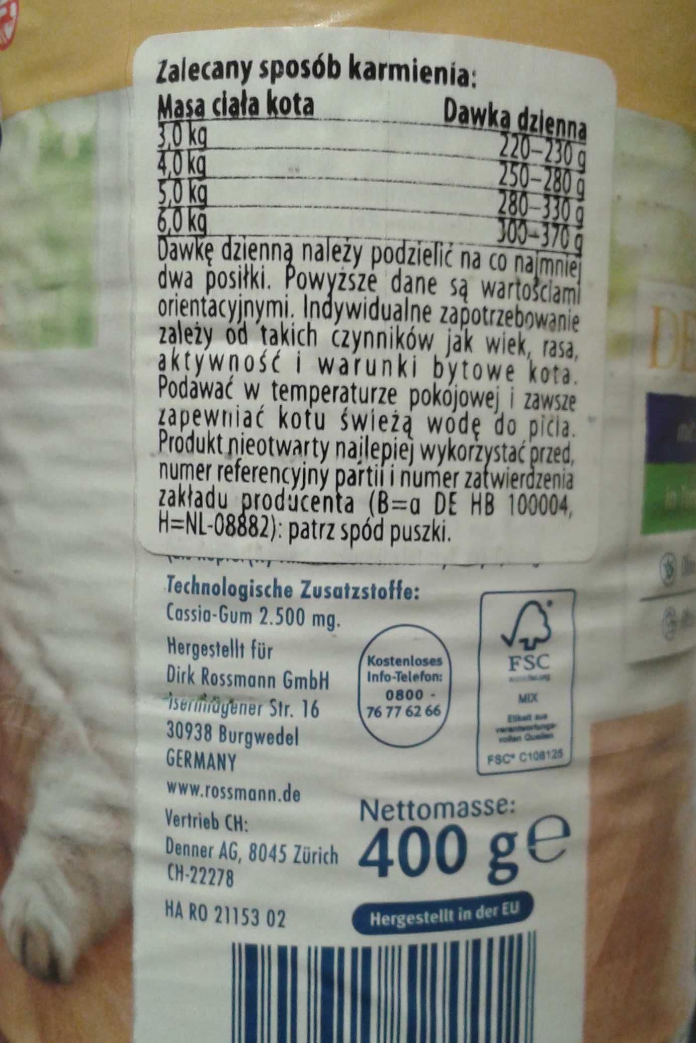 Winston Deluxe Karma Z RYBĄ dla kotów BEZ ZBÓŻ i CUKRU puszka 5 x 400g