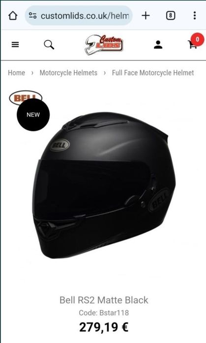 Capacete Bell RS2 - Novo