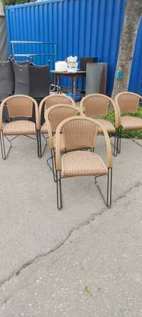 krzesła technorattan komplet 6 sztuk