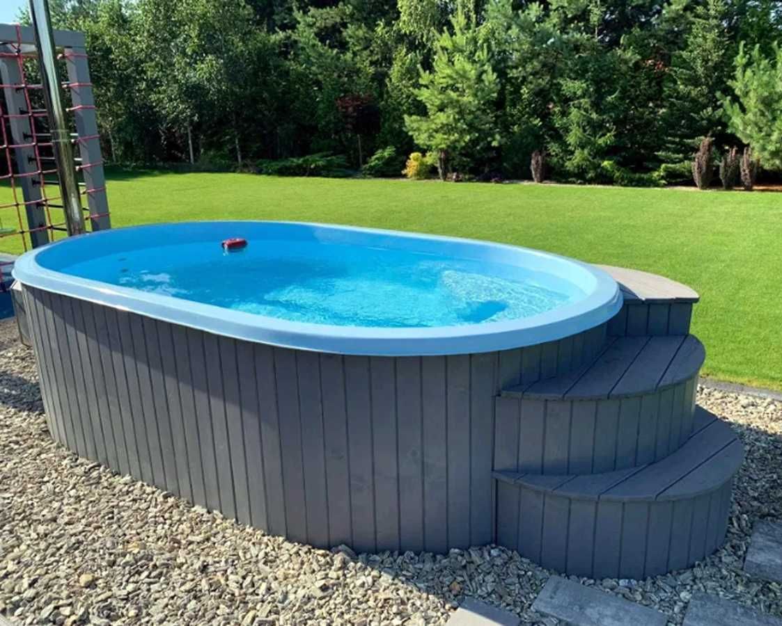 BASEN WOLNOSTOJĄCY 420 z JACUZZI, Podgrzewany Pompa Ciepła