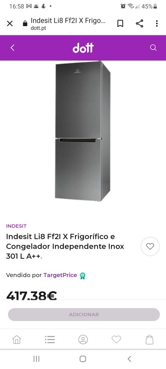 Frigorifico Indesit li8 para peças