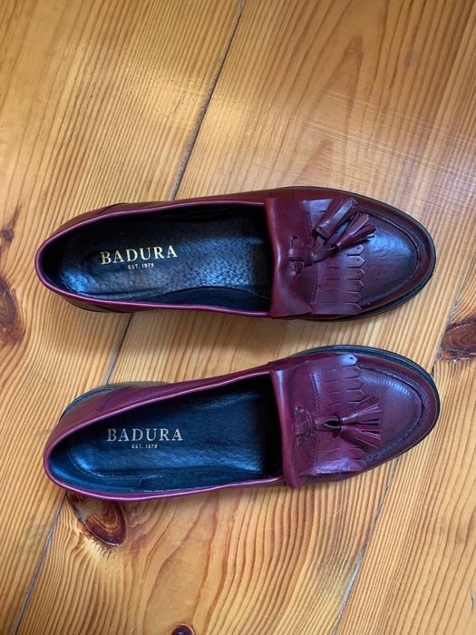 Трендові лофери на плоскій підошві (бордові)