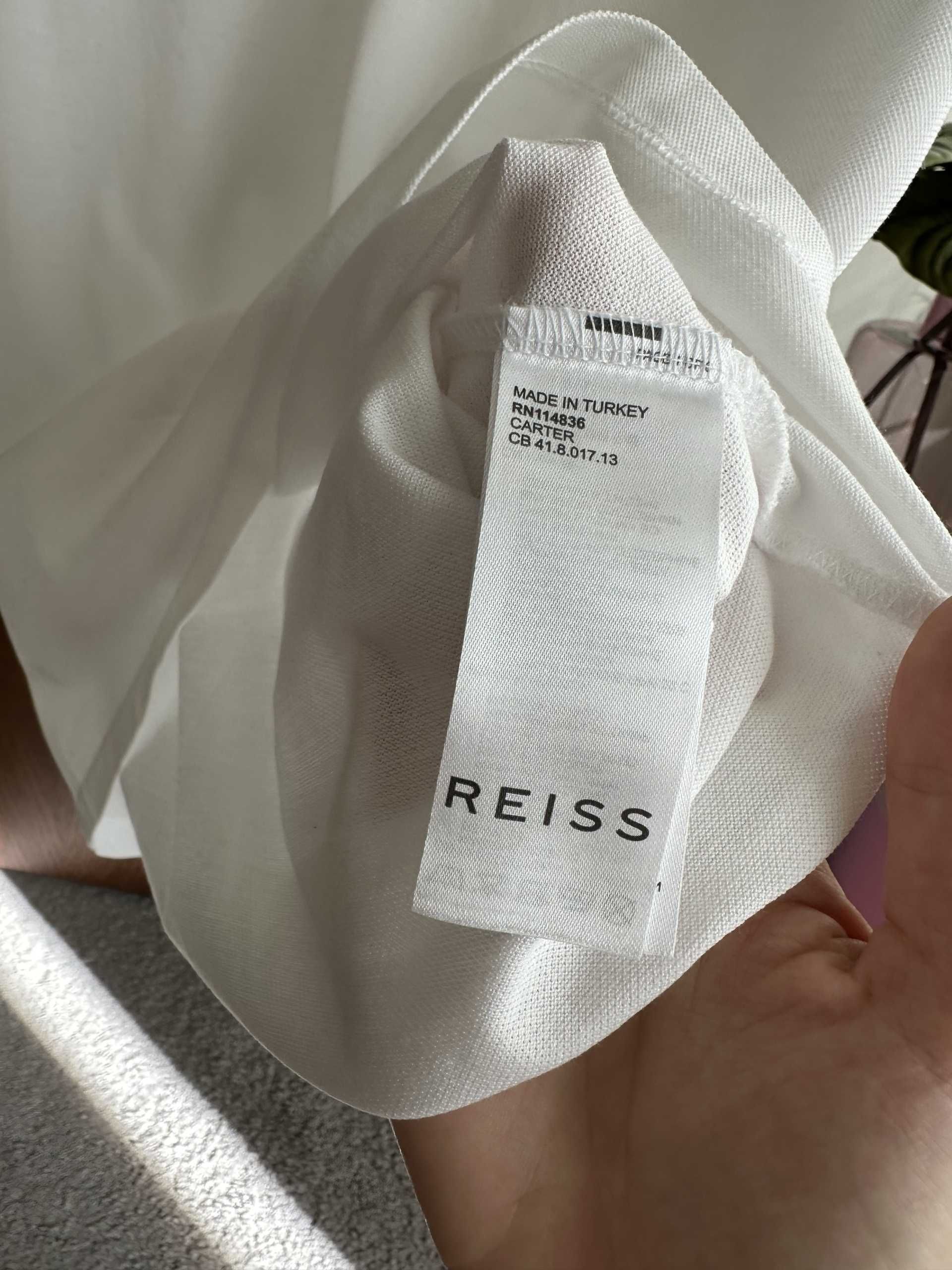 Reiss S koszulka męska polo biała t-shirt bawełna